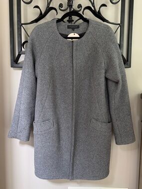 Classic Women's Gray Wool-Blend Coat